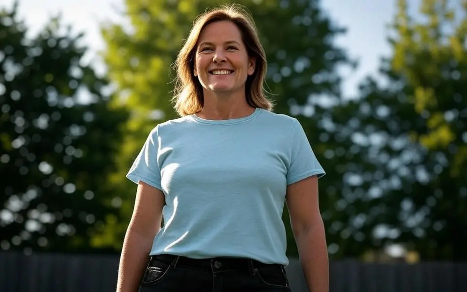 Lisa Raymond Smiling In Her Backyard After Successful Stump Removal In Fremont, Ca.