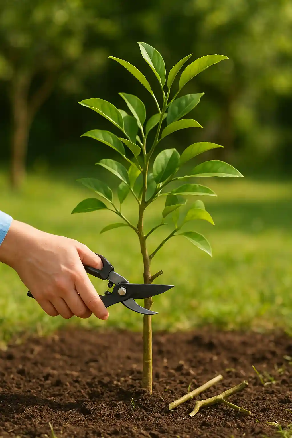 young lemon tree pruning